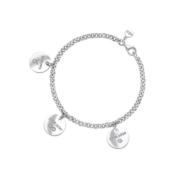 classic no.4 engraving bracelet sterling silver