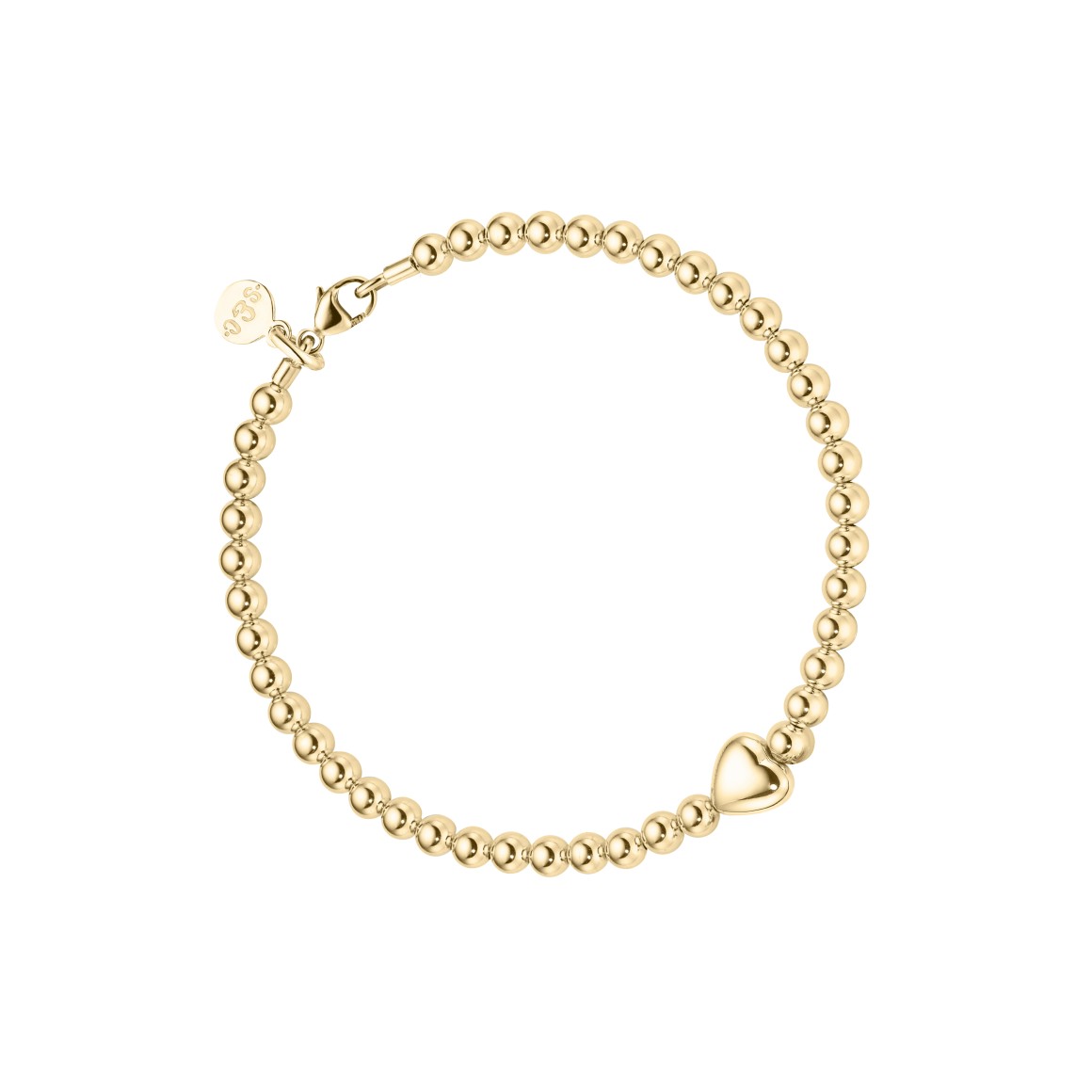 ladies bracelet heart bead 18 karat gold