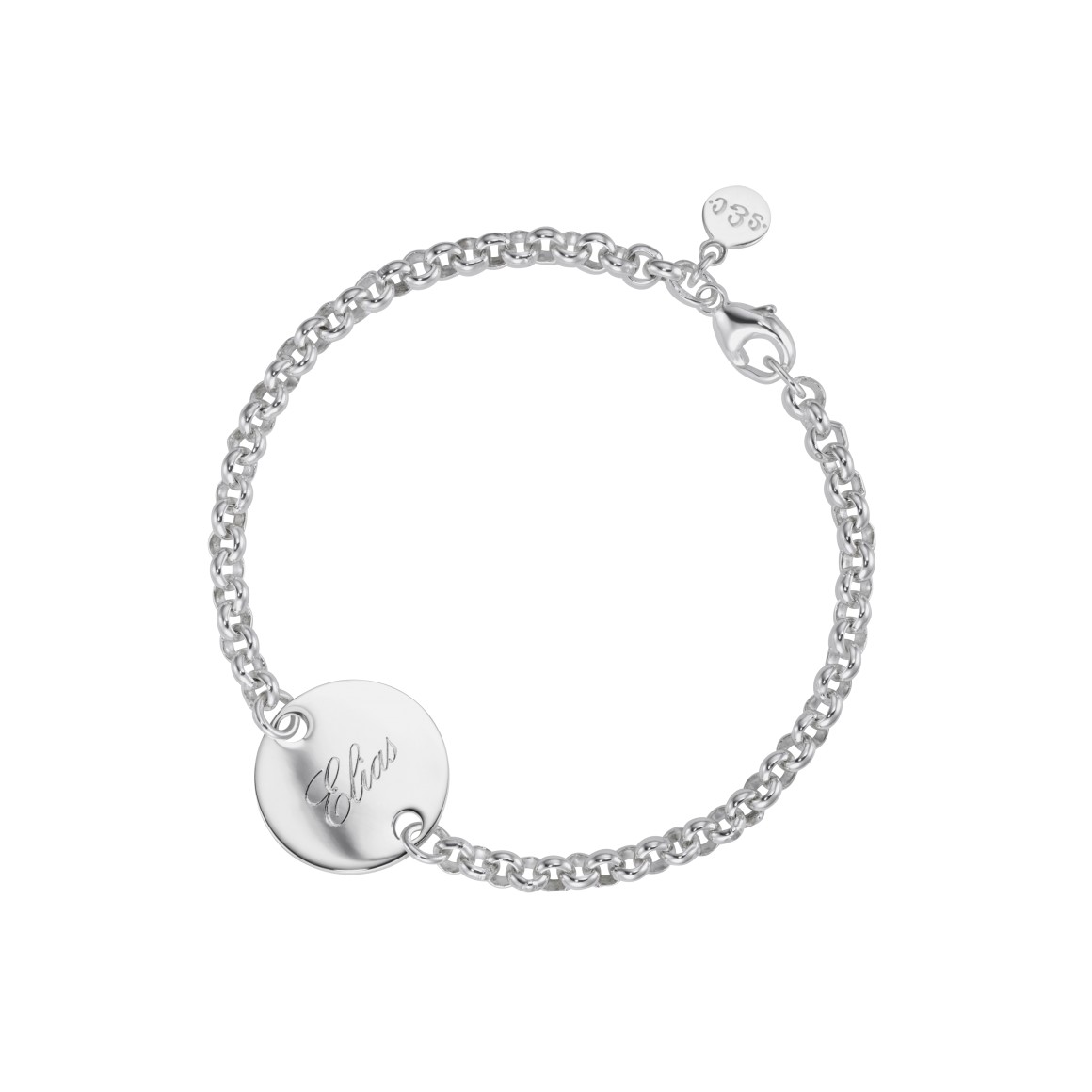 classic no.5 engraving bracelet 18 karat white gold